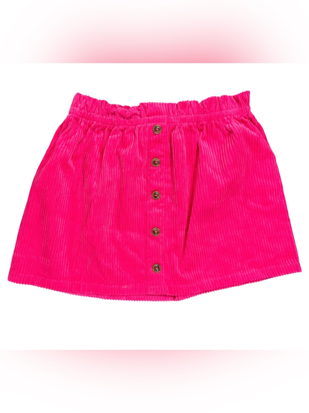 Isaac Mizrahi | NWT Vibrant Pink Corduroy Button-Front Mini Skirt, Girls 7-8